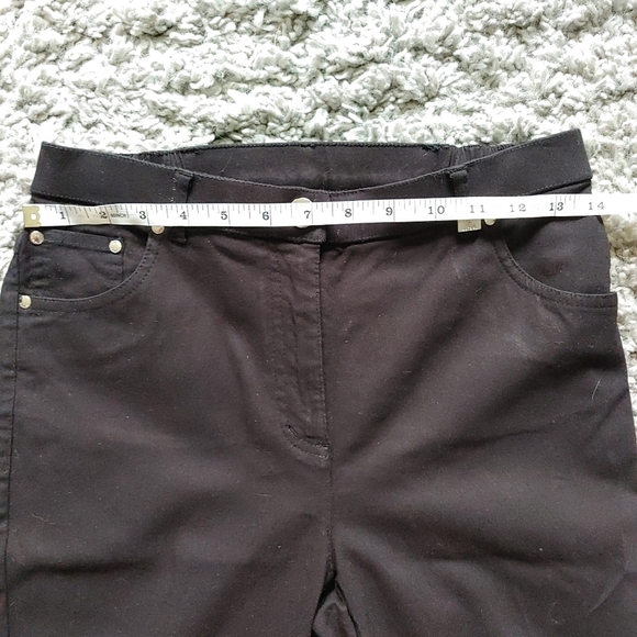 Tan Jay Petite | Black straight leg jean/dress pant with pocket rhinestones - Picture 9 of 11